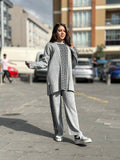 Grey Puzzle Printed 2 Pcs Winter Outfit