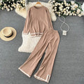 Light Borwn Border Style 2 Pcs Winter Outfit
