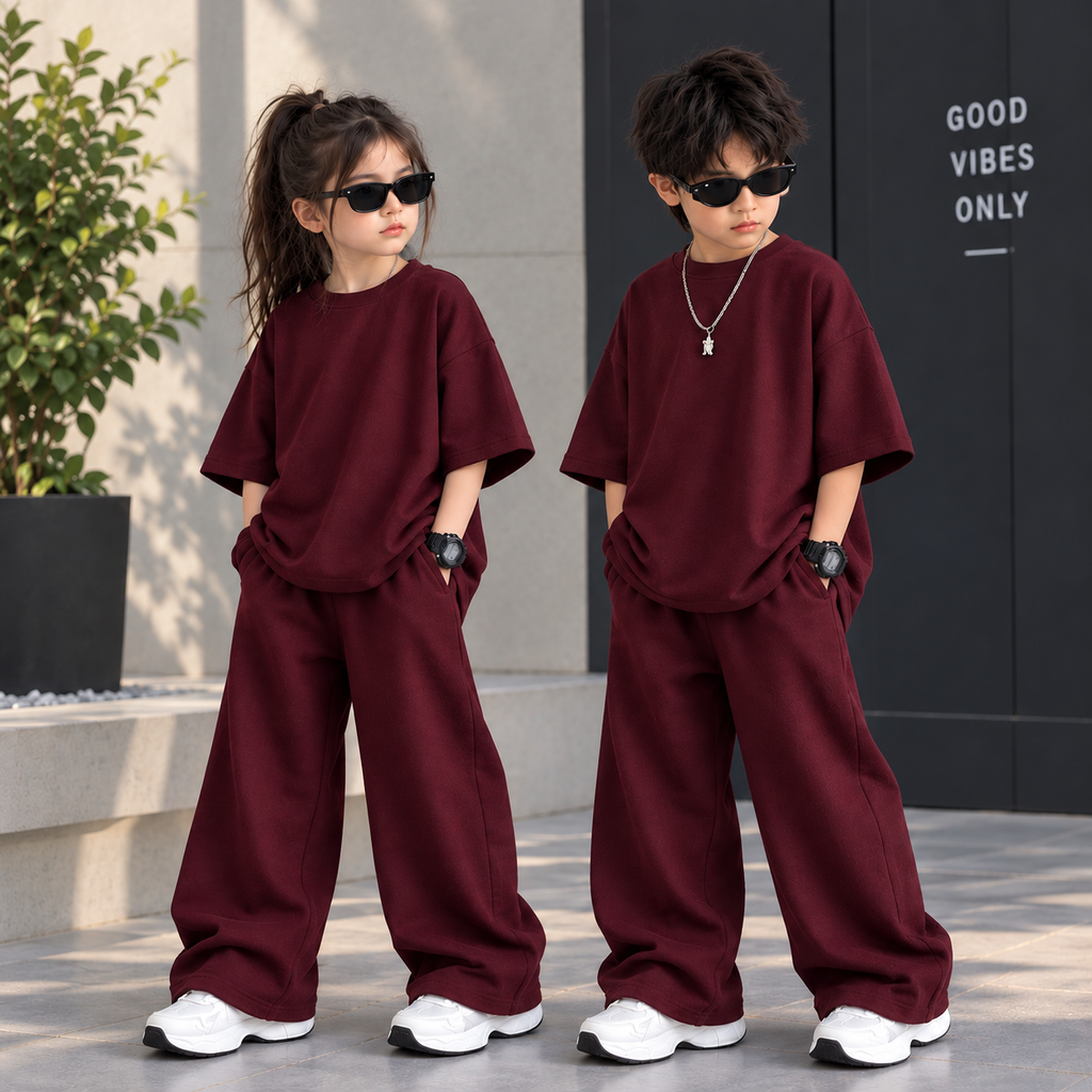 Maroon Baggy Style Kids Wear