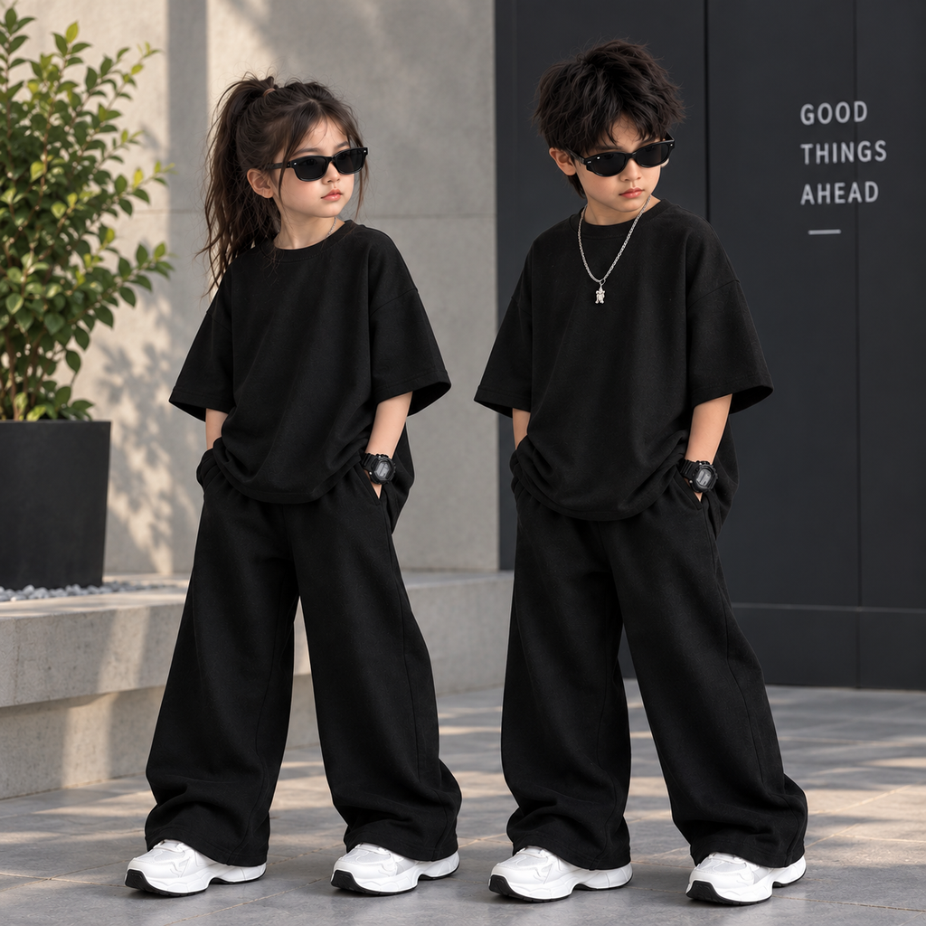 Black Baggy Style Kids Wear