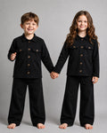 Black Button Style Kids Wear