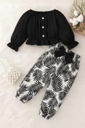 Black Puff Sleeve Style Kids Wear