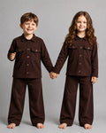 Brown Button Style Kids Wear