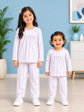 White Lining Printed Frock Style Kids Wear