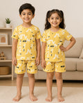 Yellow Fila Printed Short Sleeve Kids Wear