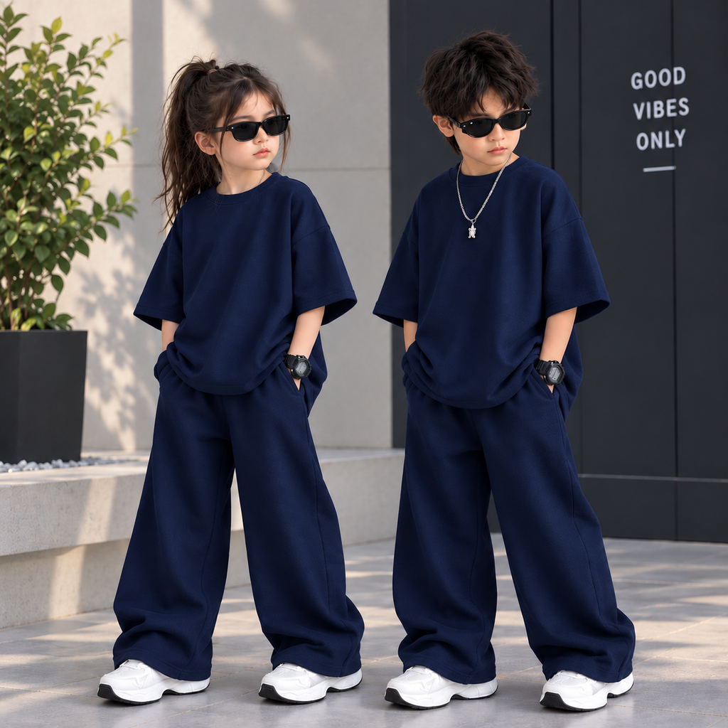 Navy Blue Baggy Style Kids Wear